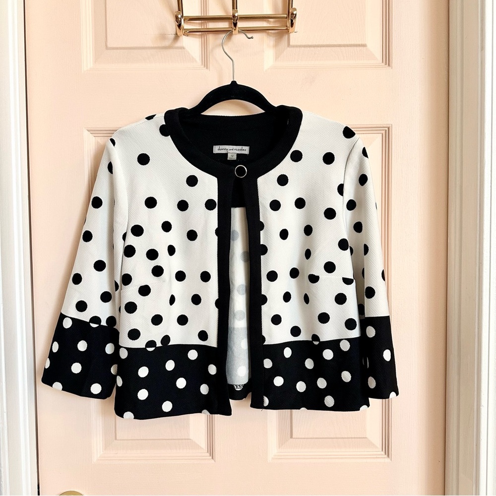 White and black Danny and Nicole crop jacket